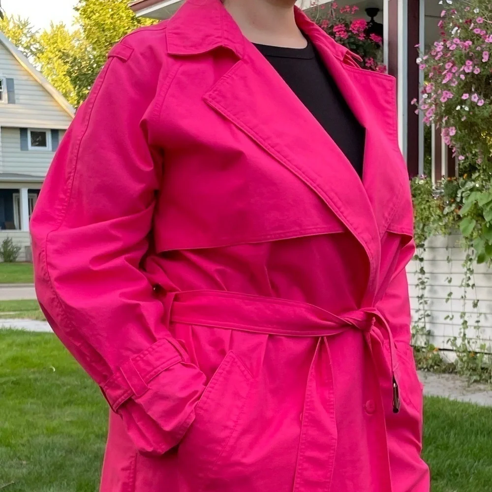 TOGETHER XL PINK TRENCH COAT LONG - Picture 2 of 12